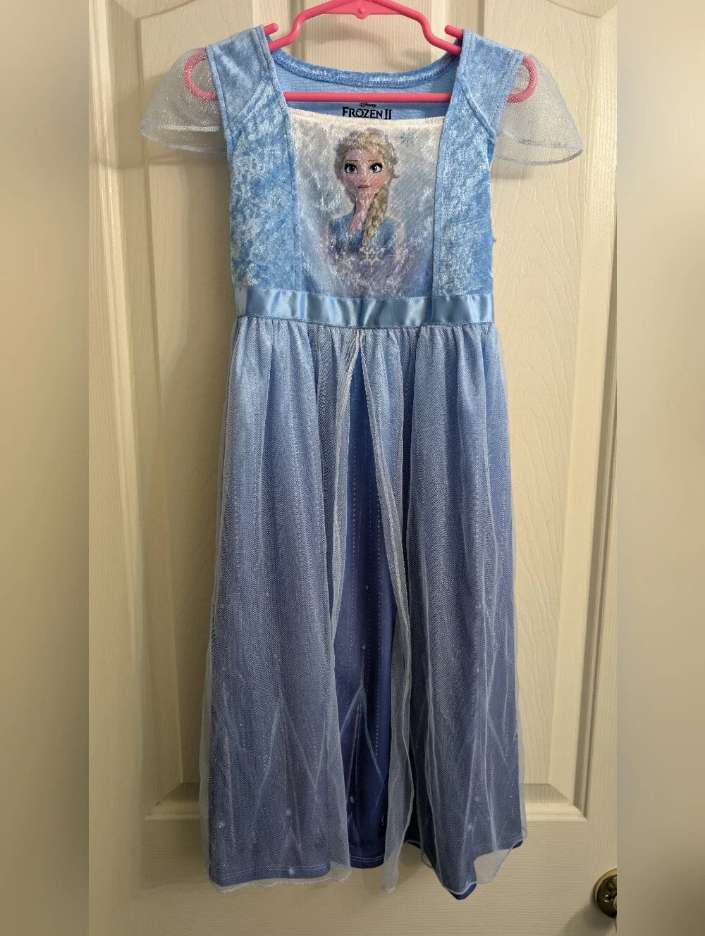 Kids Disney Elsa Light Blue Sparkle Dress Costume 6/6x